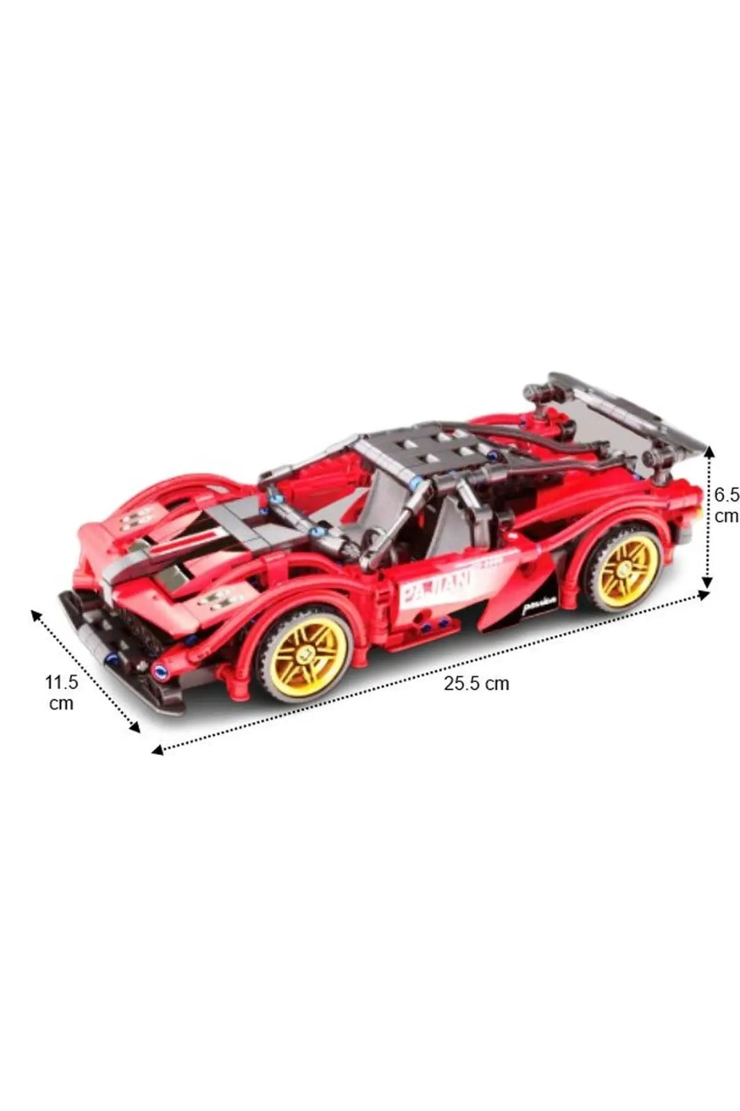 Masina Supercar tip Lego de constructie cu sistem pull-back – 488 piese, 6+ ani