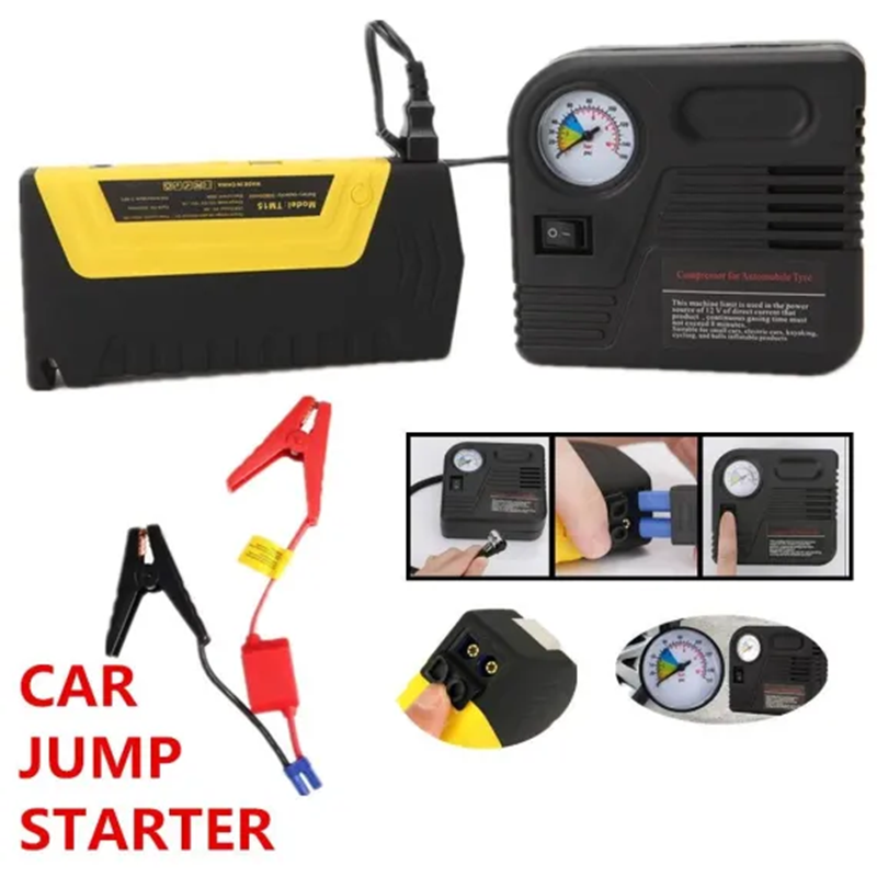 Kit Pornire Auto 68800mAh, Jump Starter cu Compresor, Lanternă LED și Încărcare USB