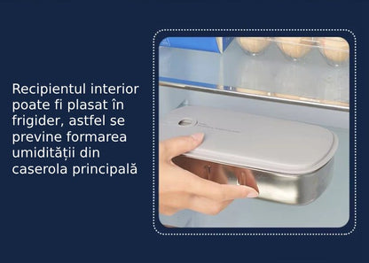 Caserola electrica portabila, 900 mL, incalzire rapida, inox 304, ideala pentru pranz