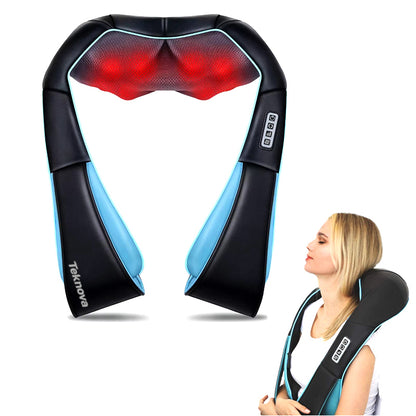 Aparat Masaj Electric pentru Gat, Umeri si Spate, cu Incalzire, 3 Viteze, Negru