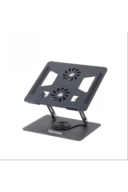 Cooler laptop rotativ 360° Teknova, 2 coolere cu 3 viteze, reglabil pe inaltime, pliabil si portabil
