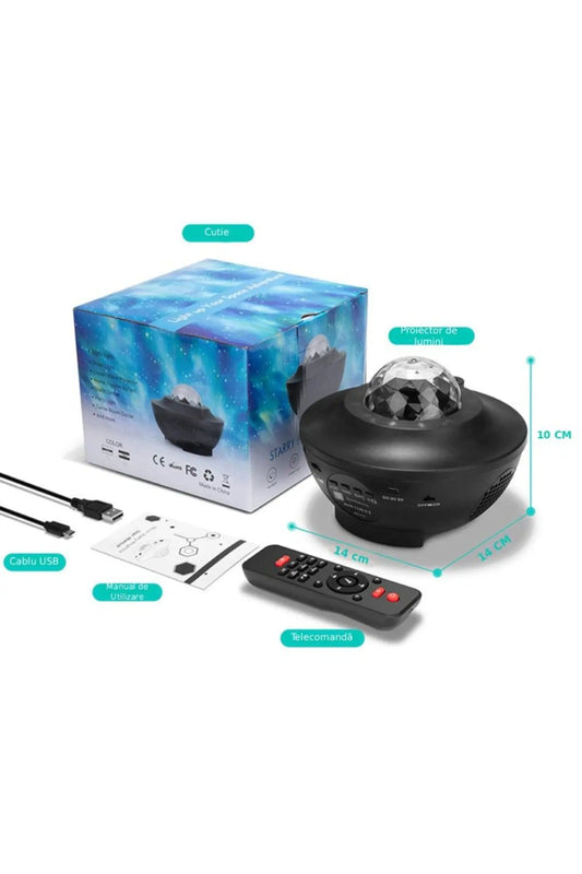 Proiector Lumina de Noapte cu Stele Teknova, boxa si Telecomanda – Ideal pentru Copii, Relaxare