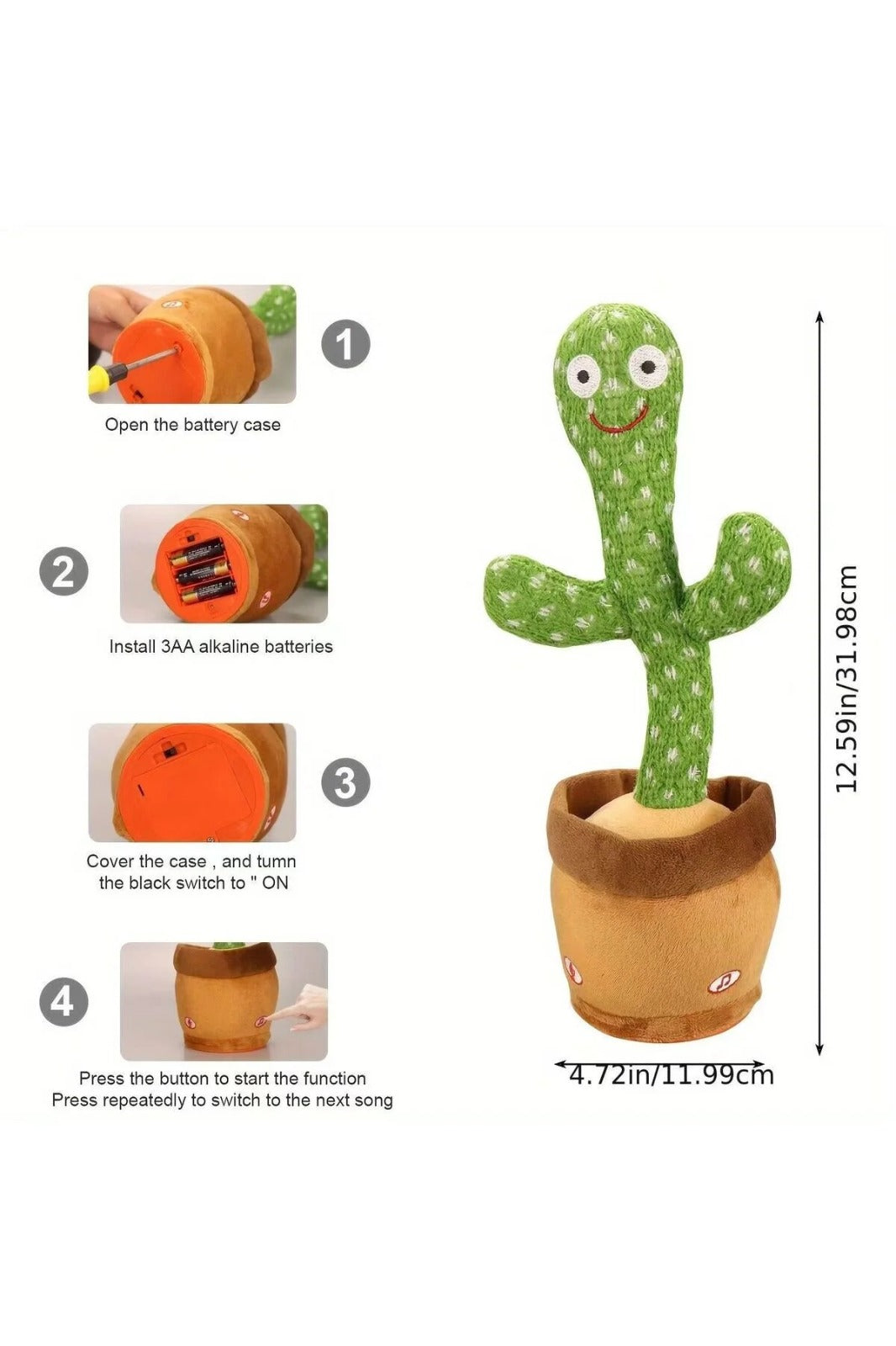 Jucarie Cactus Dansator, 37cm, amuzament copii 
