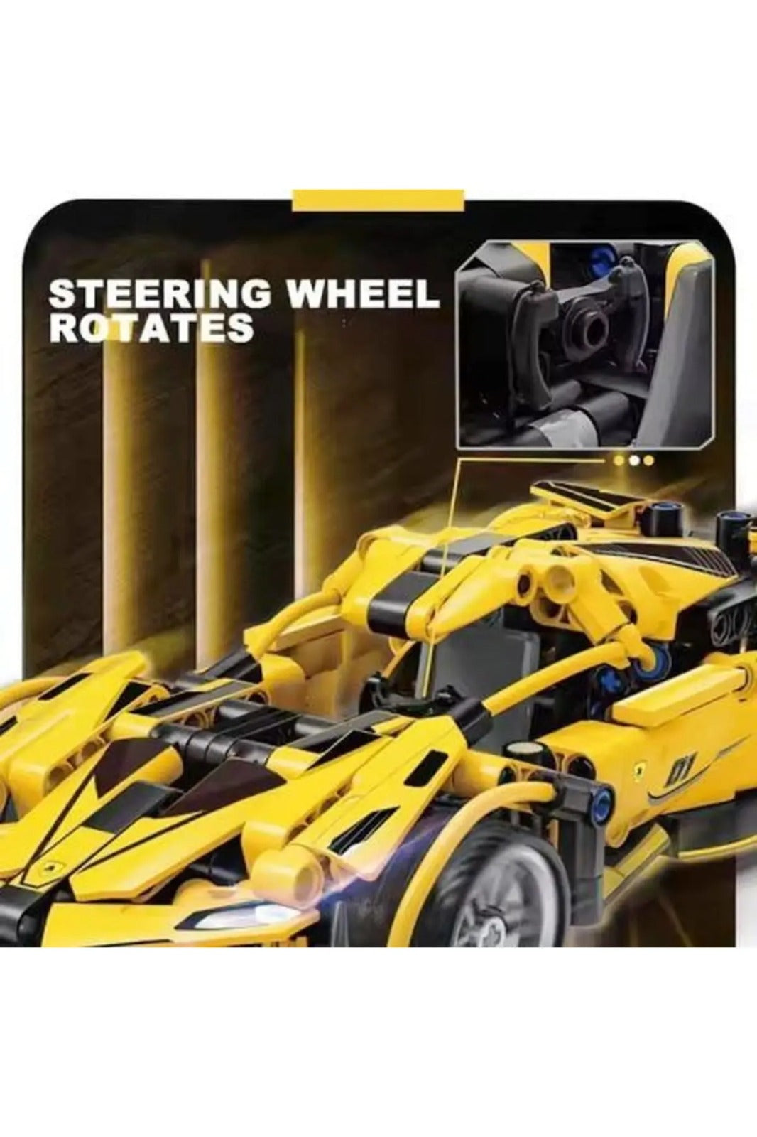 Masina Supercar tip Lego de constructie cu sistem pull-back – 423 piese, 6+ ani