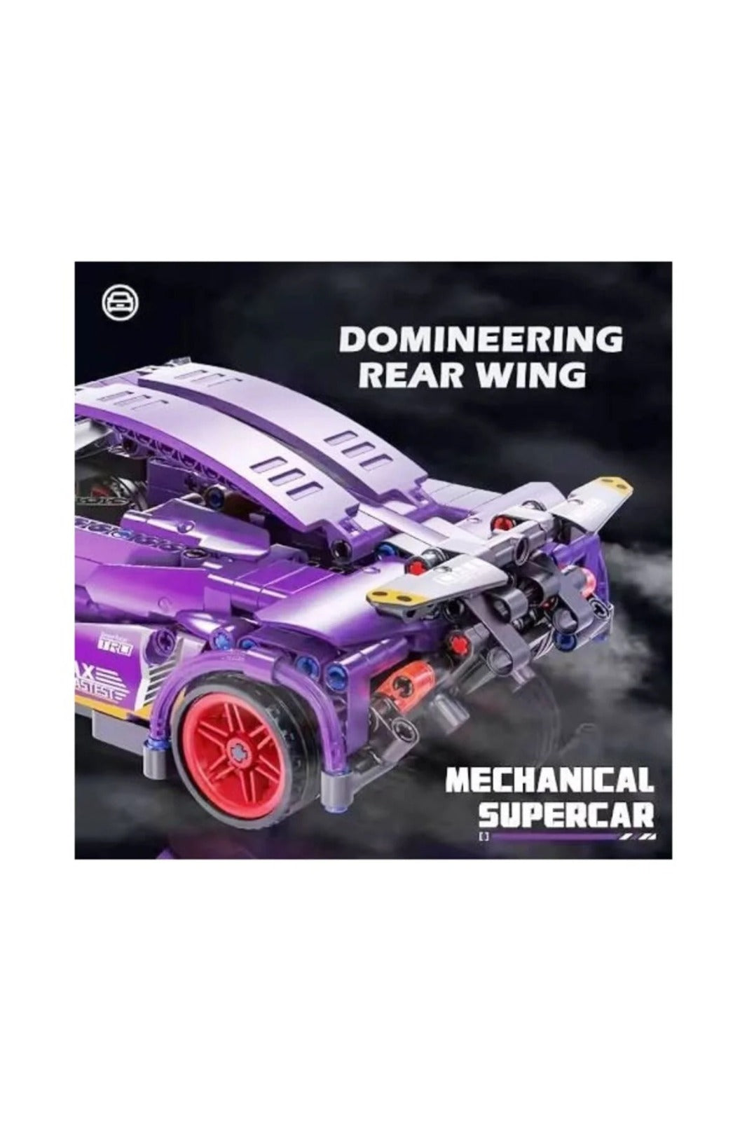 Jucarie Masina supercar tip Lego de constructie cu sistem pull-back – 470 piese, 6+ ani