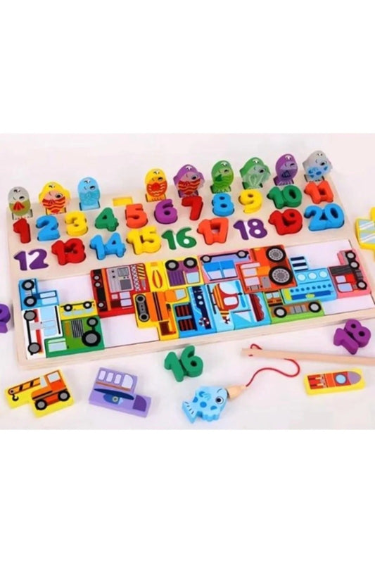 Joc logaritmic din lemn, 4 activitati educationale in 1