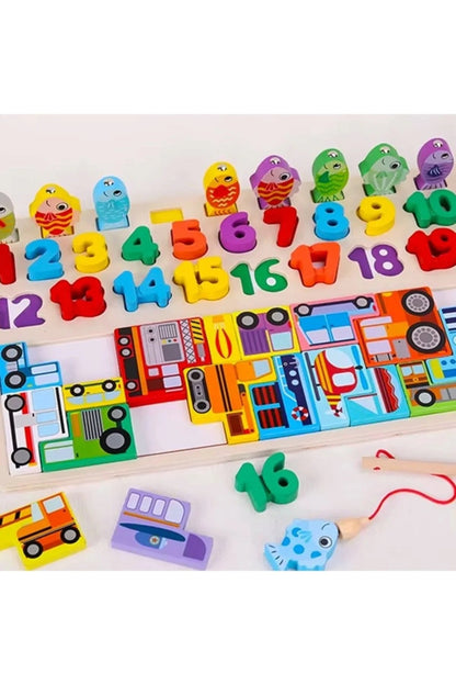 Joc logaritmic din lemn, 4 activitati educationale in 1