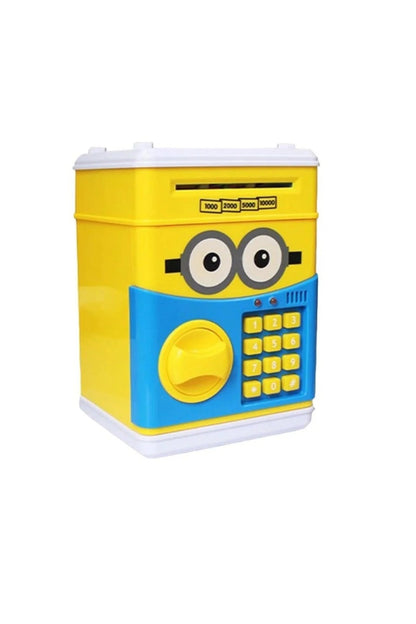 Pusculita electronica pentru copii, Interactiva, Cu Lumini, Intrare pentru bani si monede, Galben