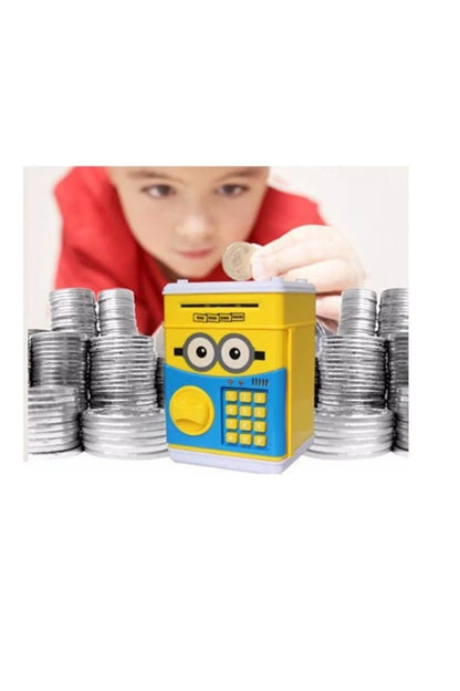 Pusculita electronica pentru copii, Interactiva, Cu Lumini, Intrare pentru bani si monede, Galben