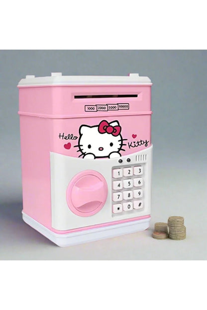 Pusculita electronica pentru copii Hello Kitty, Interactiva, Intrare pentru bani si monede, Roz