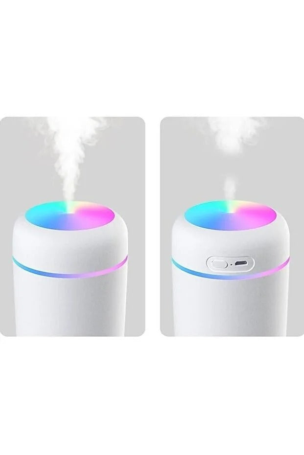 Umidificator cu aromaterapie si lampa nocturna, LED, 300ml, multicolor, 11.9x7.8cm