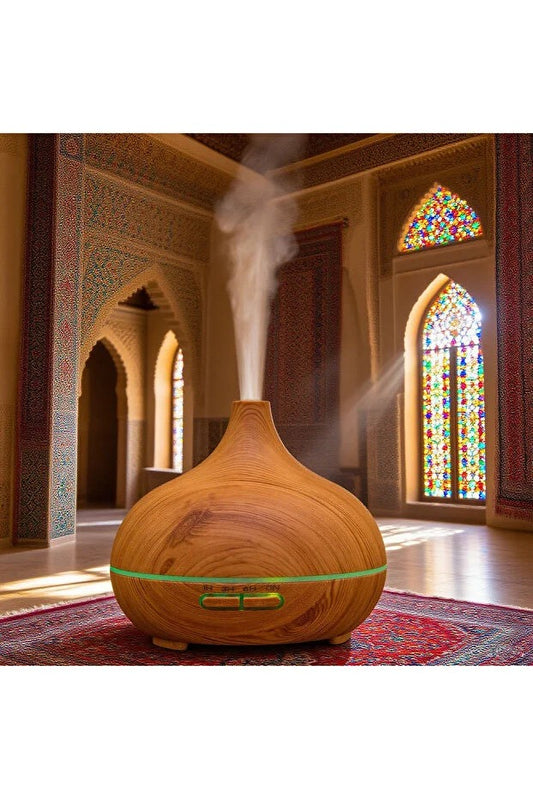 Umidificator de aer ultrasonic, 300 ml, lumina ambientala 7 culori, reîncărcabil 