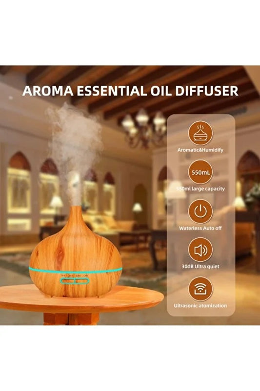 Umidificator de aer ultrasonic, 300 ml, lumina ambientala 7 culori, reîncărcabil 