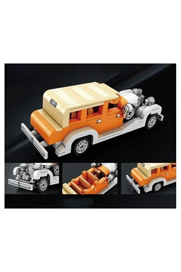 Mașină clasica tip Lego cu sistem pull-back – 304 piese, 6+ ani
