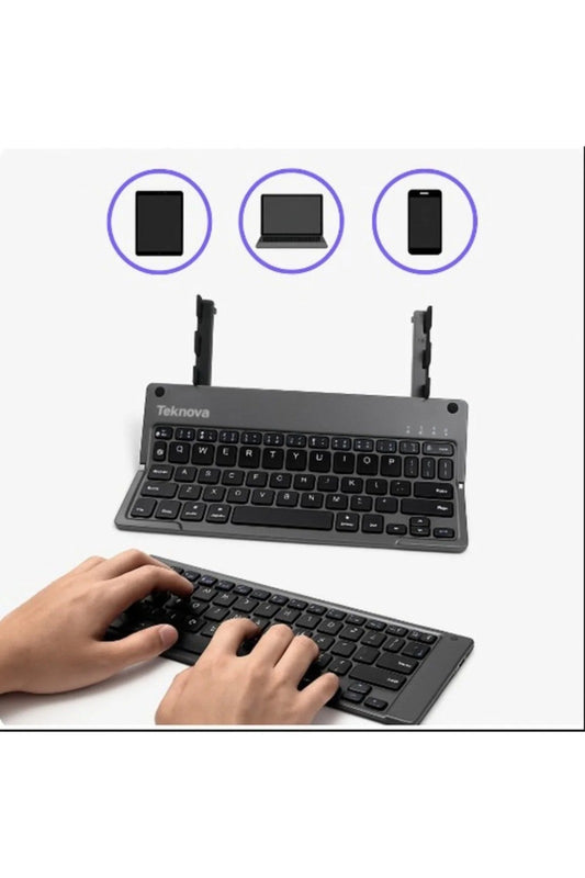 Tastatura Pliabila Teknova, Suport Telefon si Tableta, Bluetooth, Compatibila Android, iOS, Windows