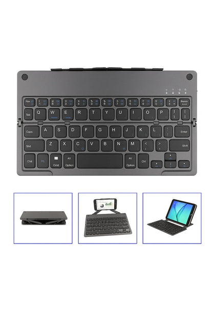 Tastatura Pliabila Teknova, Suport Telefon si Tableta, Bluetooth, Compatibila Android, iOS, Windows