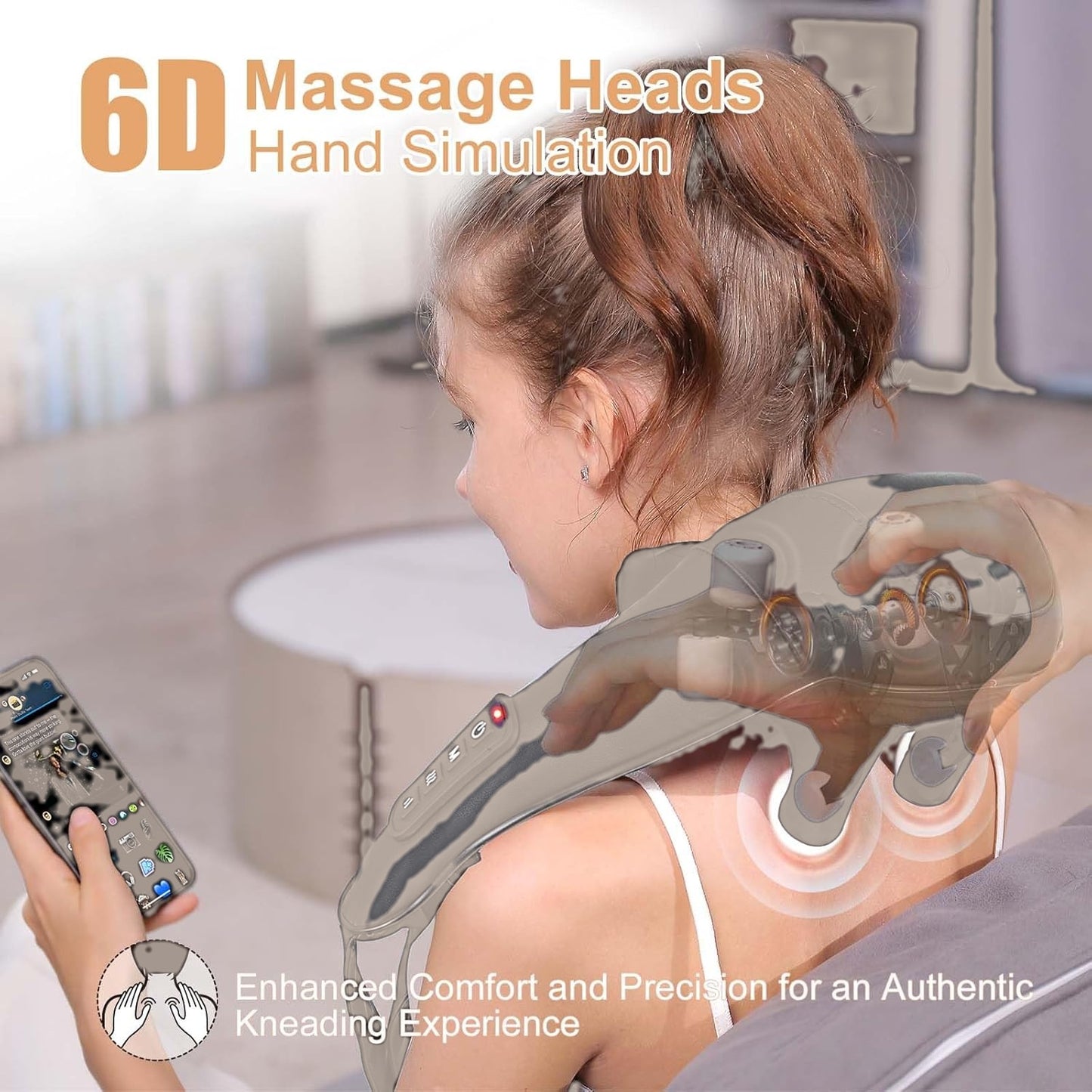 Aparat Masaj Cervical Electric cu Tehnologie Shiatsu 6D