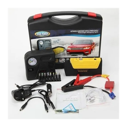 Kit Pornire Auto 68800mAh, Jump Starter cu Compresor, Lanternă LED și Încărcare USB