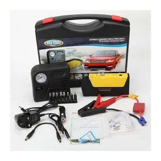 Kit Pornire Auto 68800mAh, Jump Starter cu Compresor, Lanternă LED și Încărcare USB