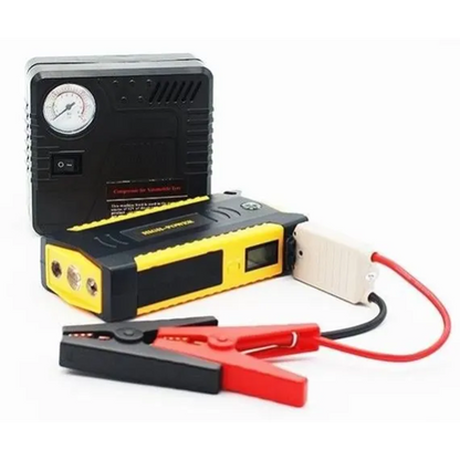 Kit Pornire Auto 68800mAh, Jump Starter cu Compresor, Lanternă LED și Încărcare USB