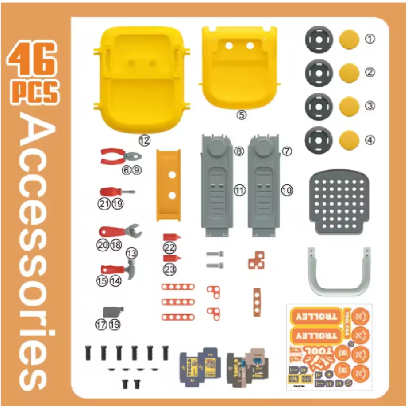 Set scule copii 46 piese cu troller – Micul Meșter | Motricitate, coordonare, creativitate