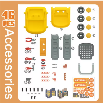 Set scule copii 46 piese cu troller – Micul Meșter | Motricitate, coordonare, creativitate